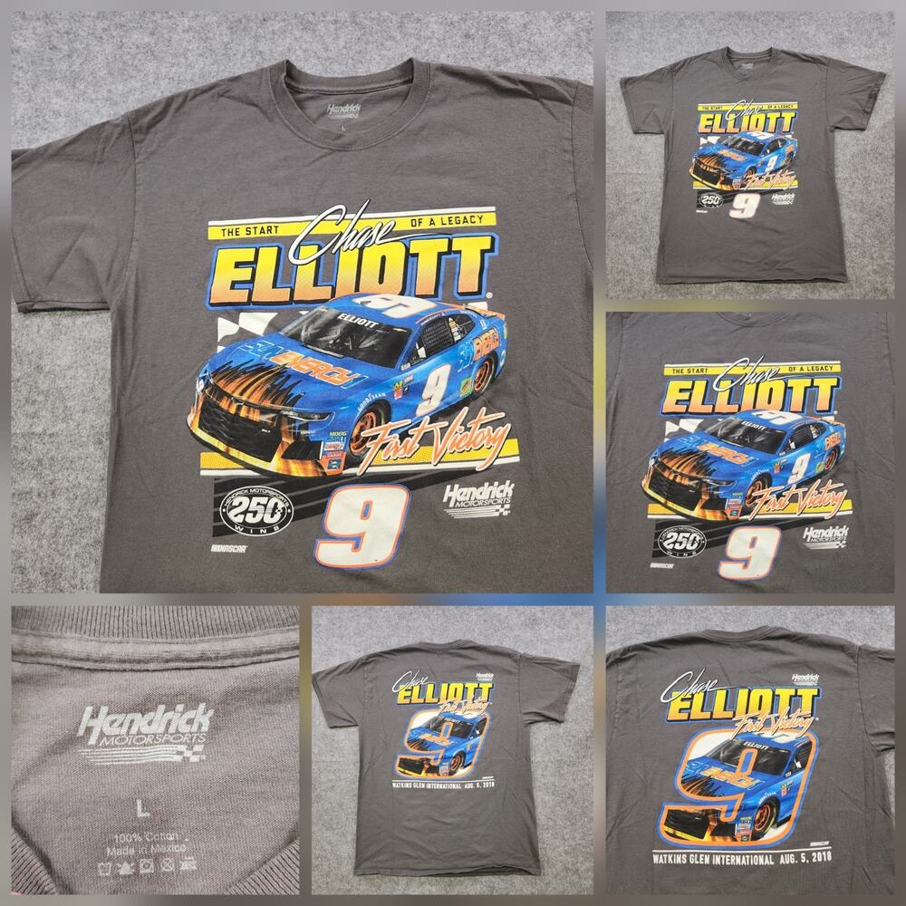 Chase Elliott Hendrick‎ Motorsports Mens L Large NASCAR Racing Graphic T Shirt